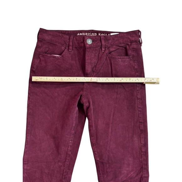 American Eagle Outfitters Womens Super Stretch Hi-Rise Jegging Size 4 Burgundy - Picture 12 of 14